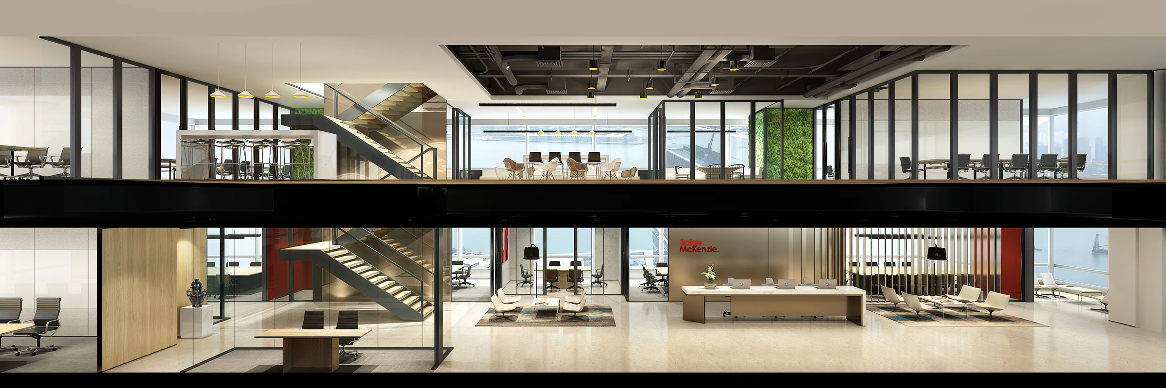 Baker McKenzie Jakarta Legal Workplace — Two-level workplace connection